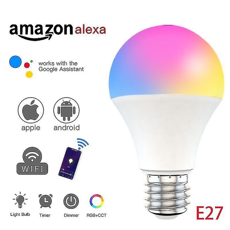 E27 E26 B22 Smart Control Lamp Led Rgb Light Dimmable 15w Rgbw Led Lamp Colorful Changing Bulb Led Rgb Decor Home Timing Control