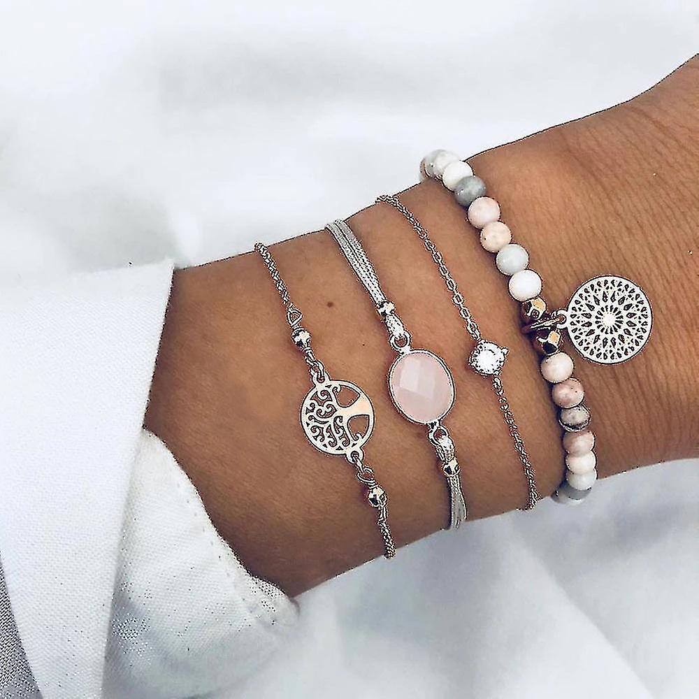 Bracelet For Women New Colorful Stone Bead Hand String Fashion Crystal