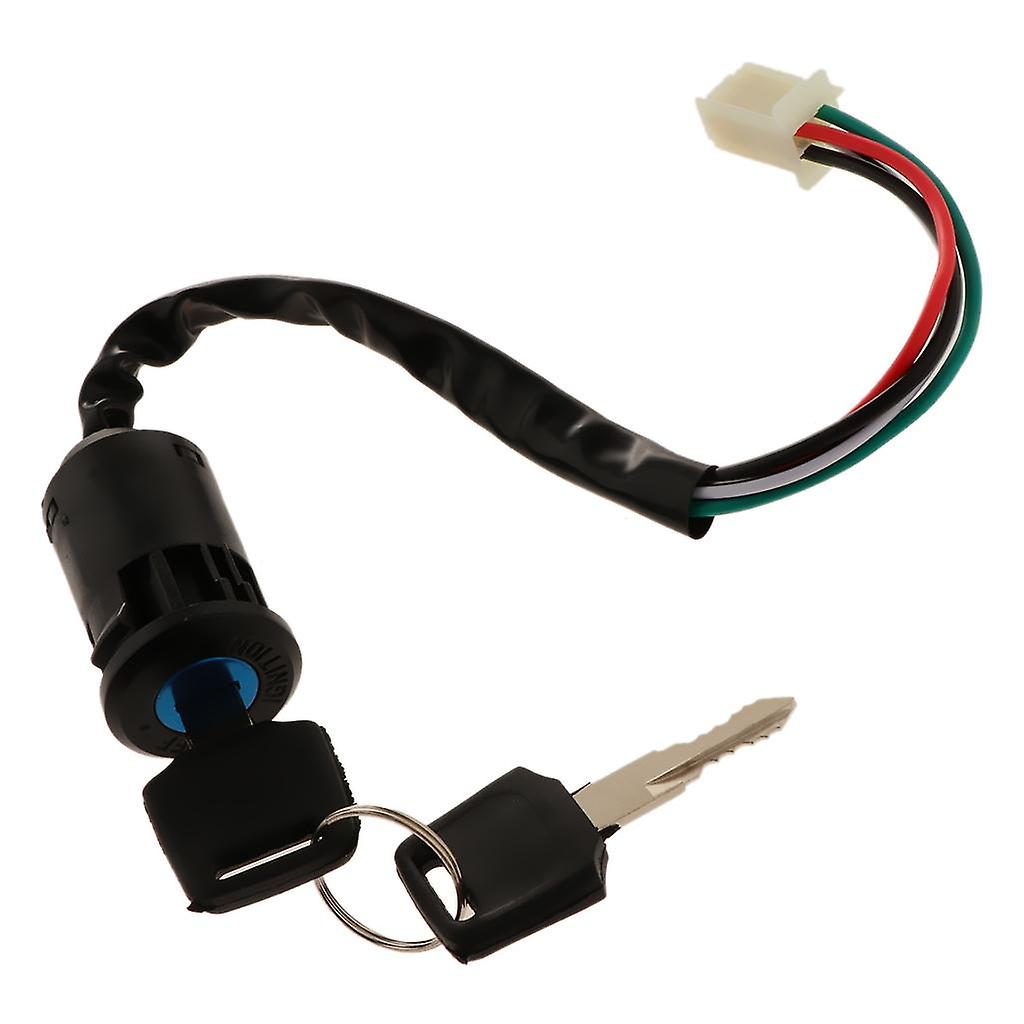Ignition Key Switch Lock Electric 4 Wire 2 Key for Motorcycle ATV A Type