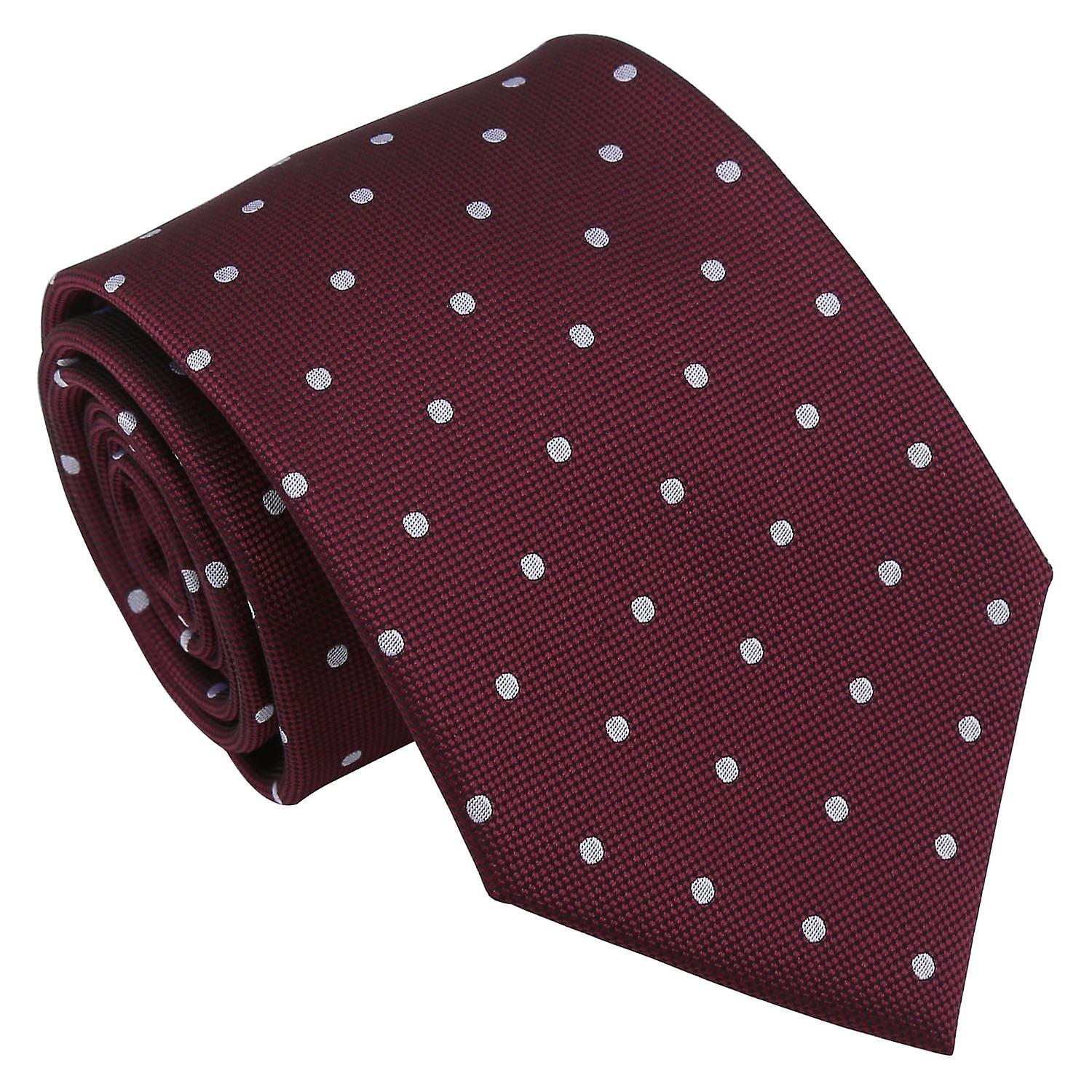 Burgundy Polka Dot Tie