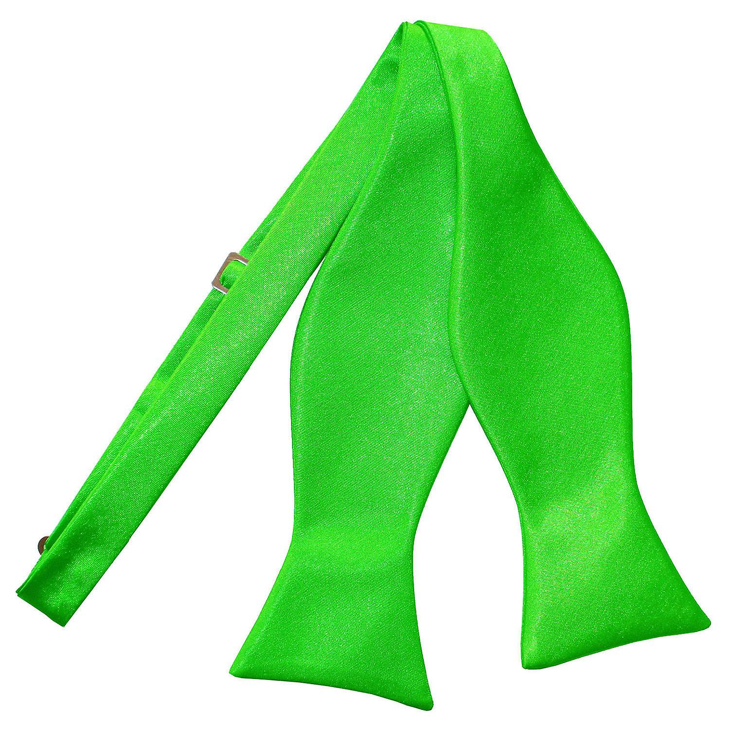 Apple Green Plain Satin Self-Tie Bow Tie