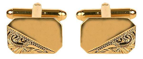 David Van Hagen Engraved Cufflinks - Gold