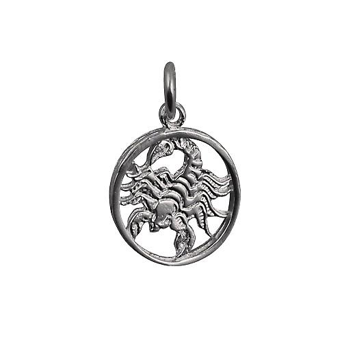 Silver 15mm pierced Scorpio Zodiac Pendant
