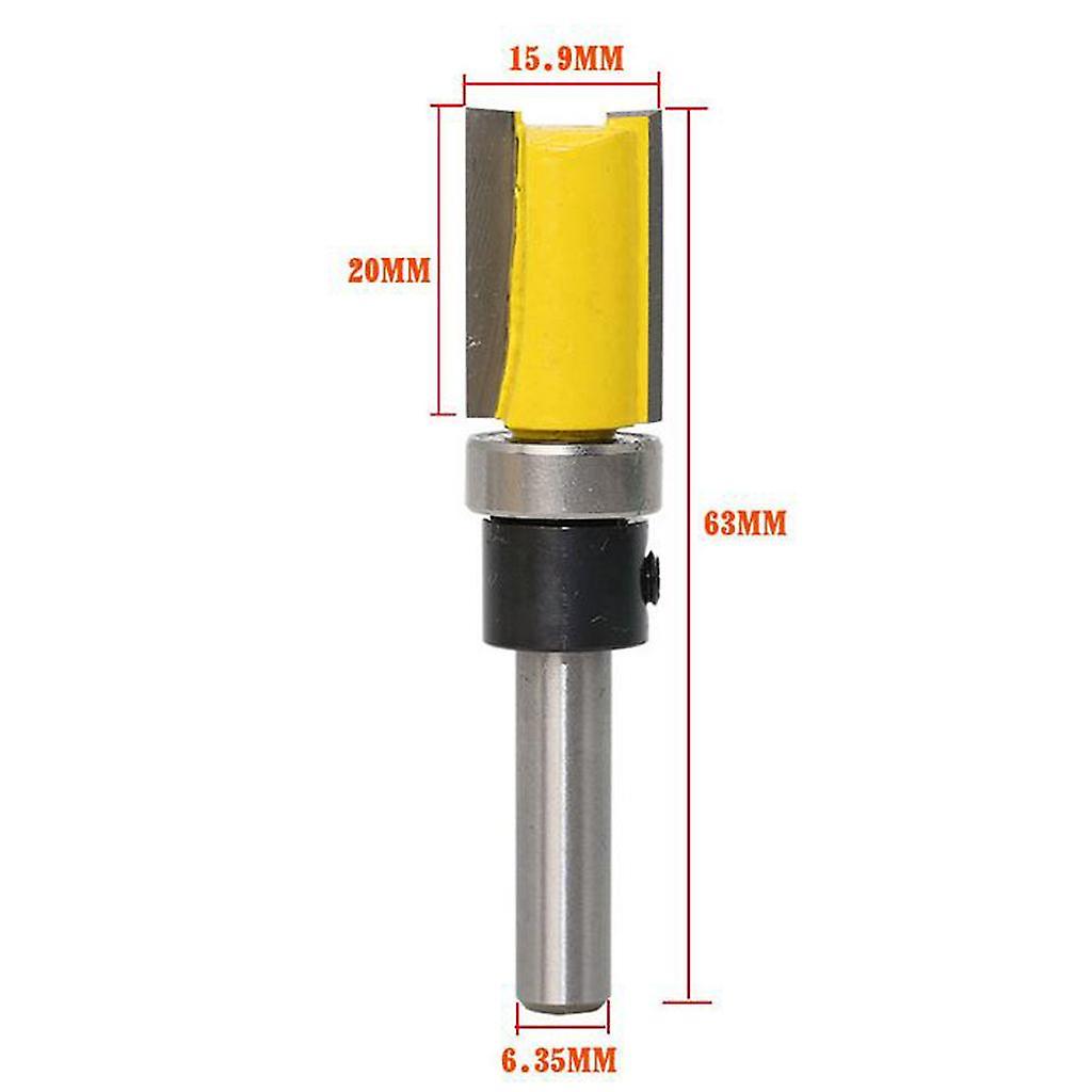 1/4'' Shank Top Bearing Flush Trim Router Bit Woodworking Cutter 15.9x20mm