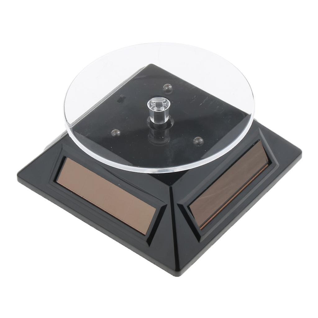 Solar Powered Turntable Rotating Display Stand & Light Watch Jewelry Black