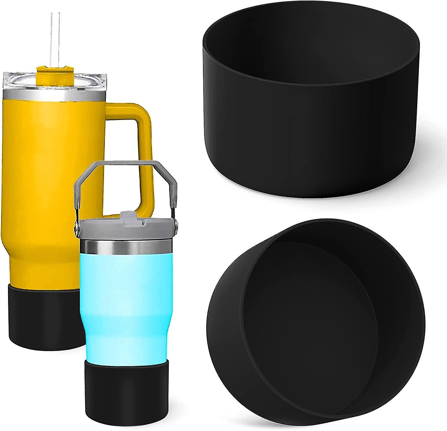 2pcs Silicone Bumper Boot For 3.5" Or 3" Diameter Water Bottles, Silicone Boot Sleeve Compatible Stanley Quencher Adventure