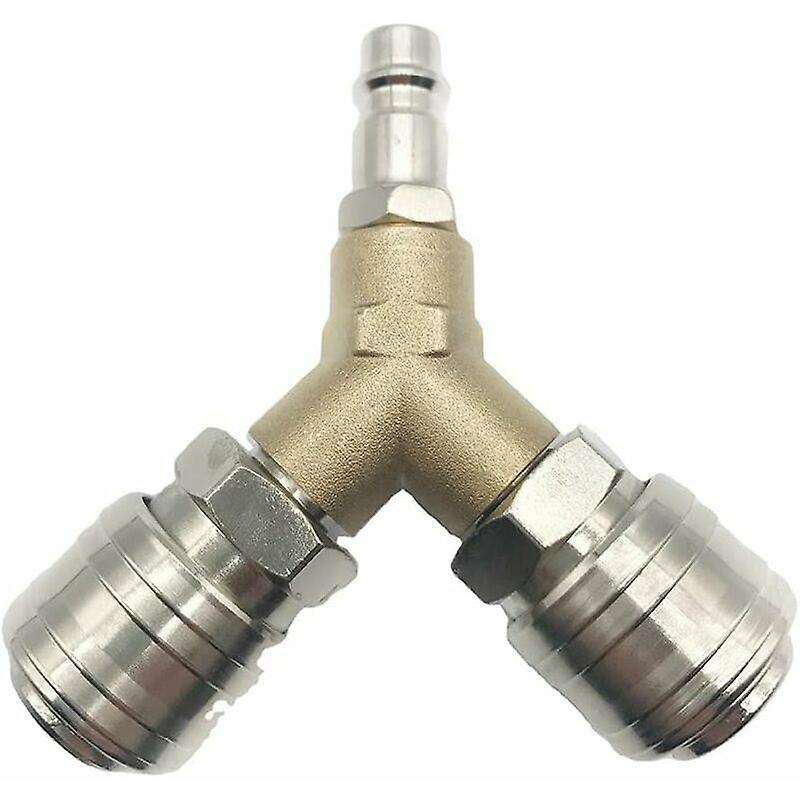 Compressed Air Distributor, Compressed Air Connector, Compressed Air Switch, With Two 1/4 Inch Threaded Connectors, Rust Proof Brass, Fully Assembled,