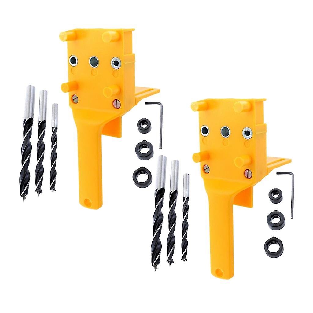 2 x Handheld Self Centering Dowelling Jig Wood Dowel Hole Drilling Guide