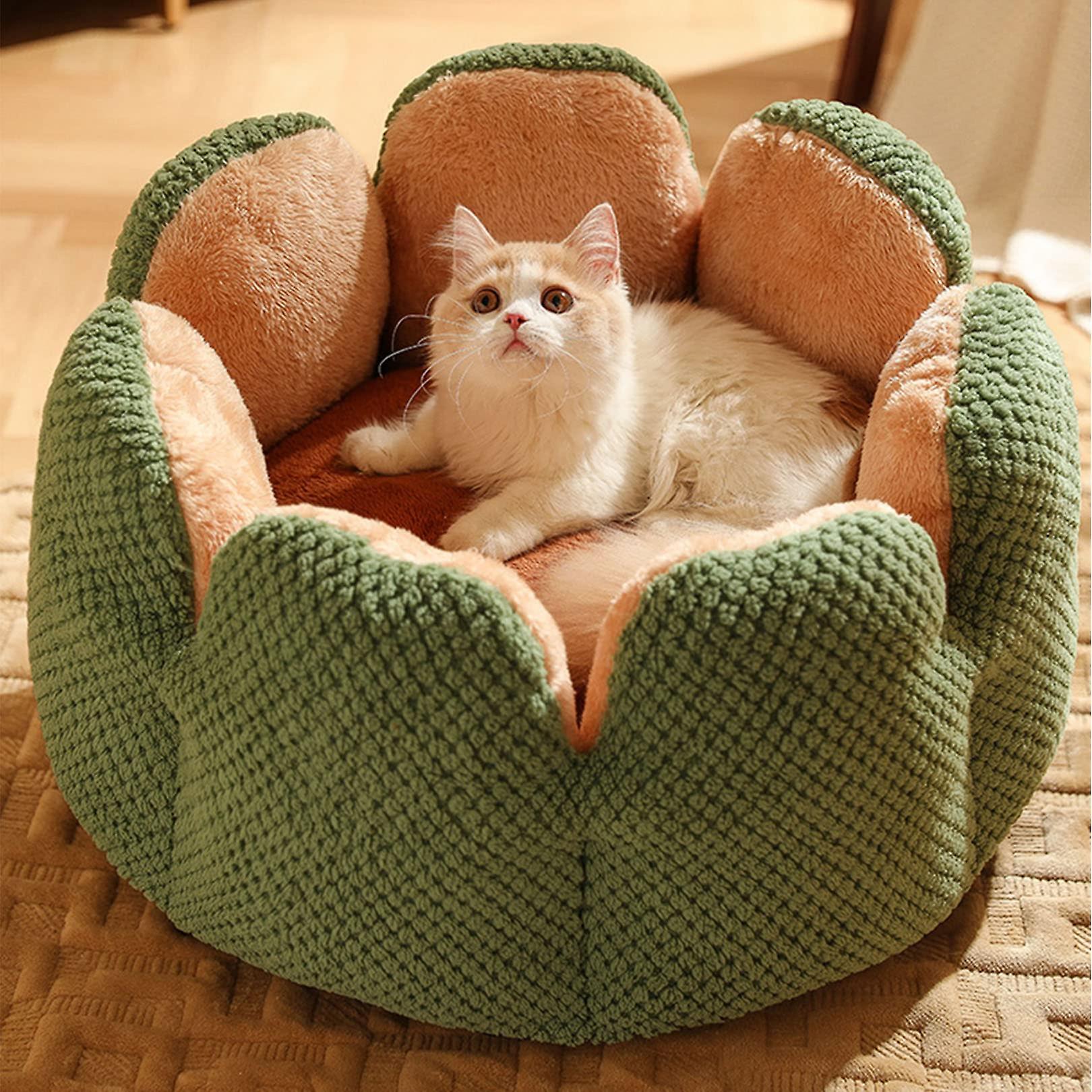 Calming Cactus Pet Bed, Washable, Plush Nest for Small Dogs and Cats