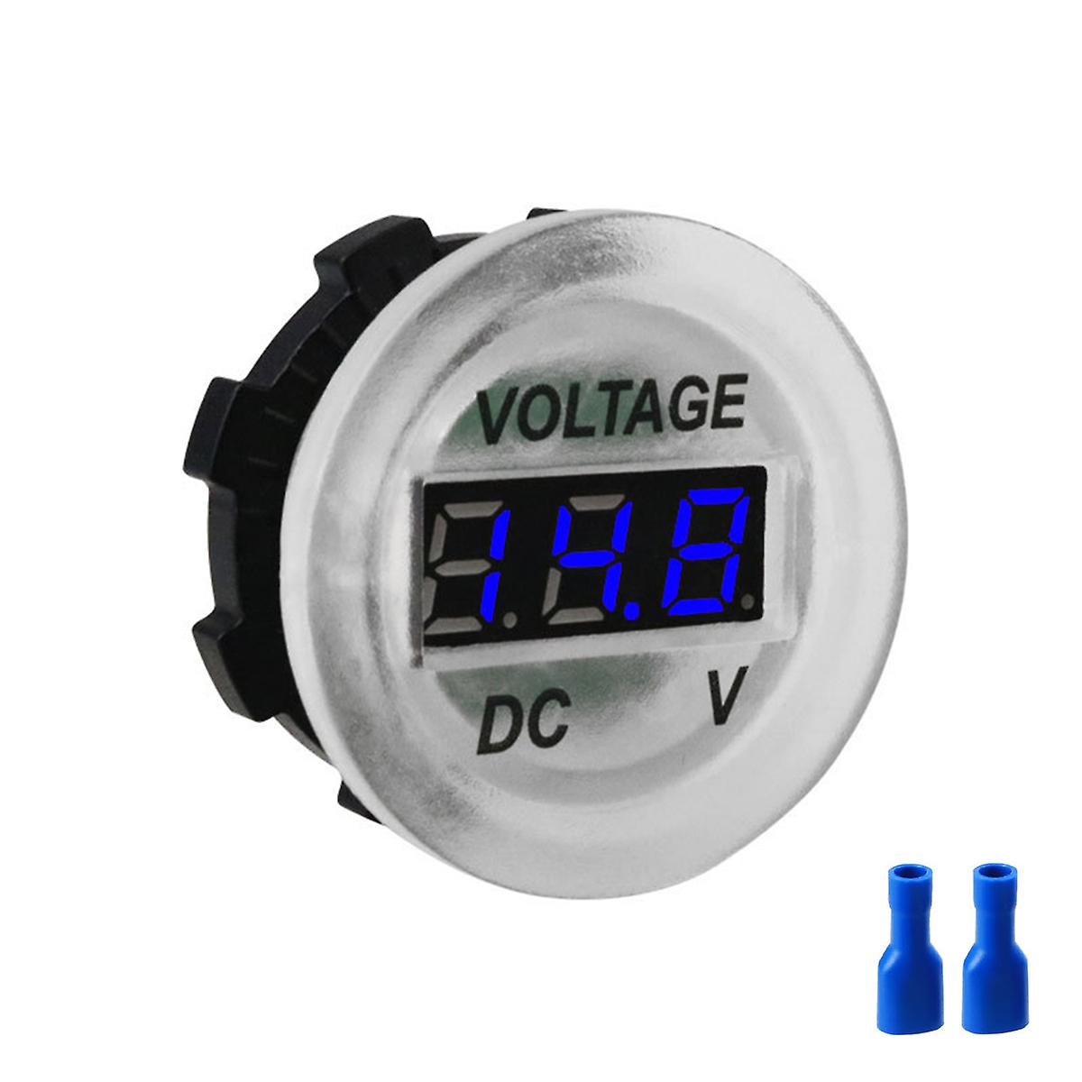 Car Mini Round Waterproof Voltmeter Dc 6-35v Digital Display Voltage Meter Led Panel Digital Voltmeter Tester Display Voltmeter