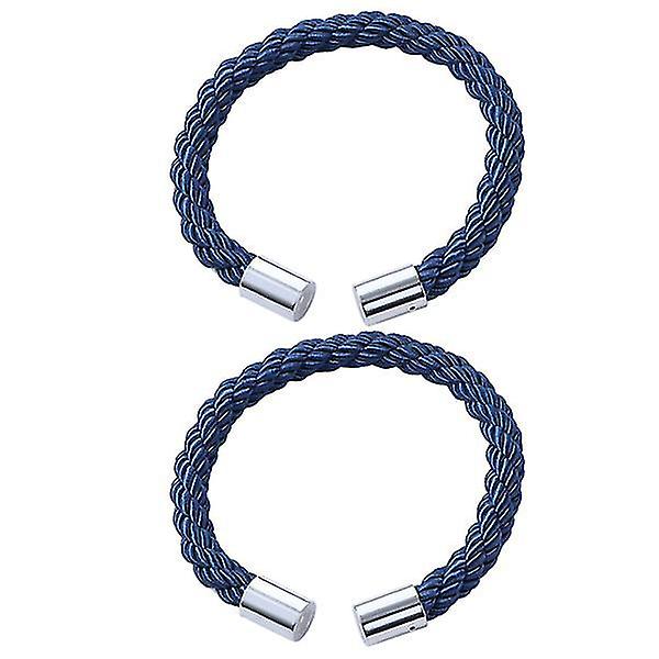 2pcs Window Curtain Tiebacks Simple Style Clips Strong Magnetic Rope Polyester Tie Bands For Home Of