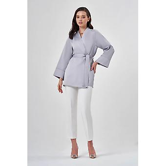 Satin Gray Kimono