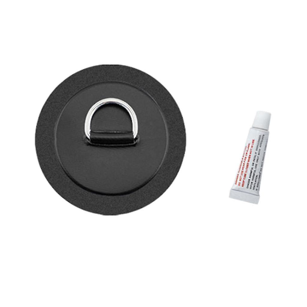 Rustfritt stål D-ring Pad / patch Passer Pvc oppblåsbare båter svart