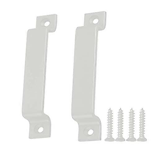 Barn door handle, solid steel door handle with screws (white)