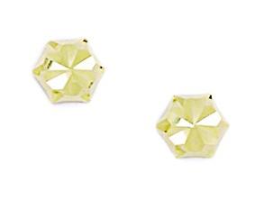Or jaune 14 carats forme hexagonale moyenne vis boucles d’oreilles 6x7mm boucle d’oreille pour femme