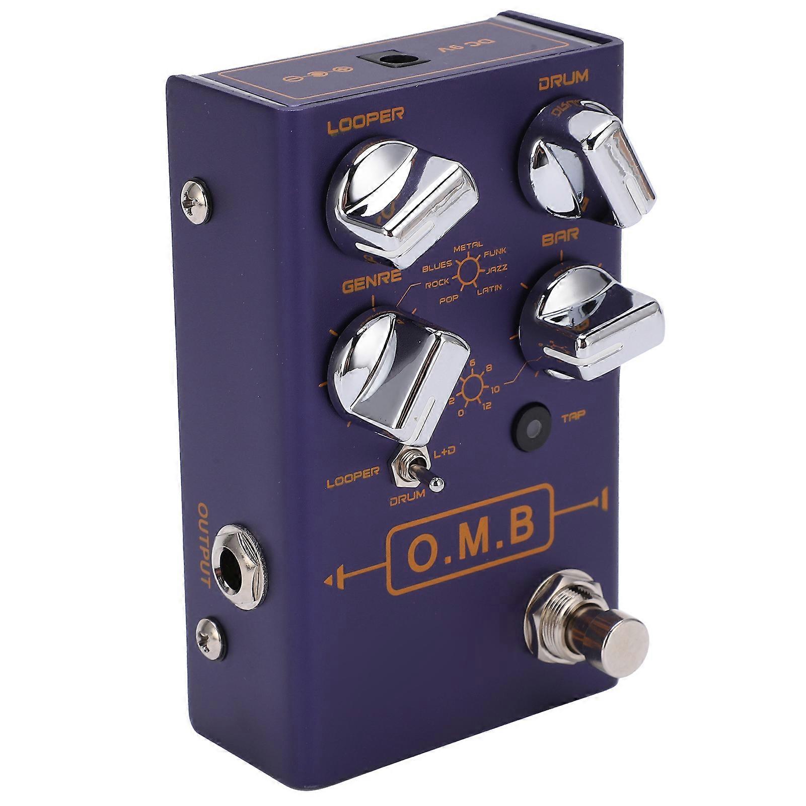 Guitar Effect Pedal O.M.B Looper Drum Machine 2 in 1 Adjustable Instrument Accessory