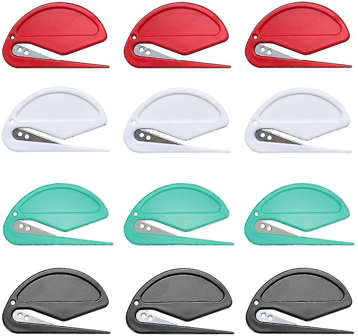 12pcs المغلف الشق في 4 ألوان، فتاحات رسالة ملونة لفتاحة المغلف