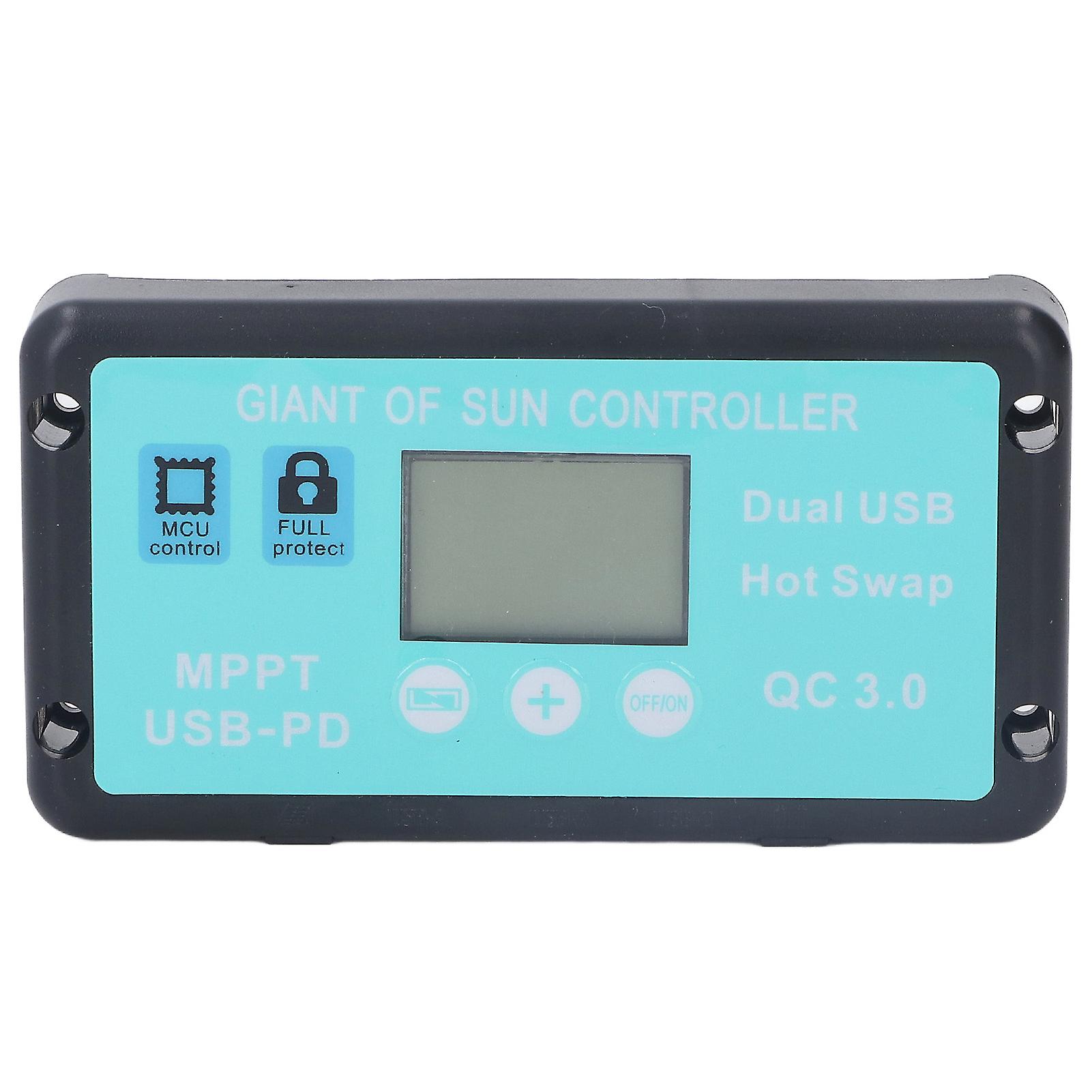 12V 24V MPPT Solar Charge Controller Professional USB PD QC3.0 Solar Panel Regulator with LCD Display for Battey 40A