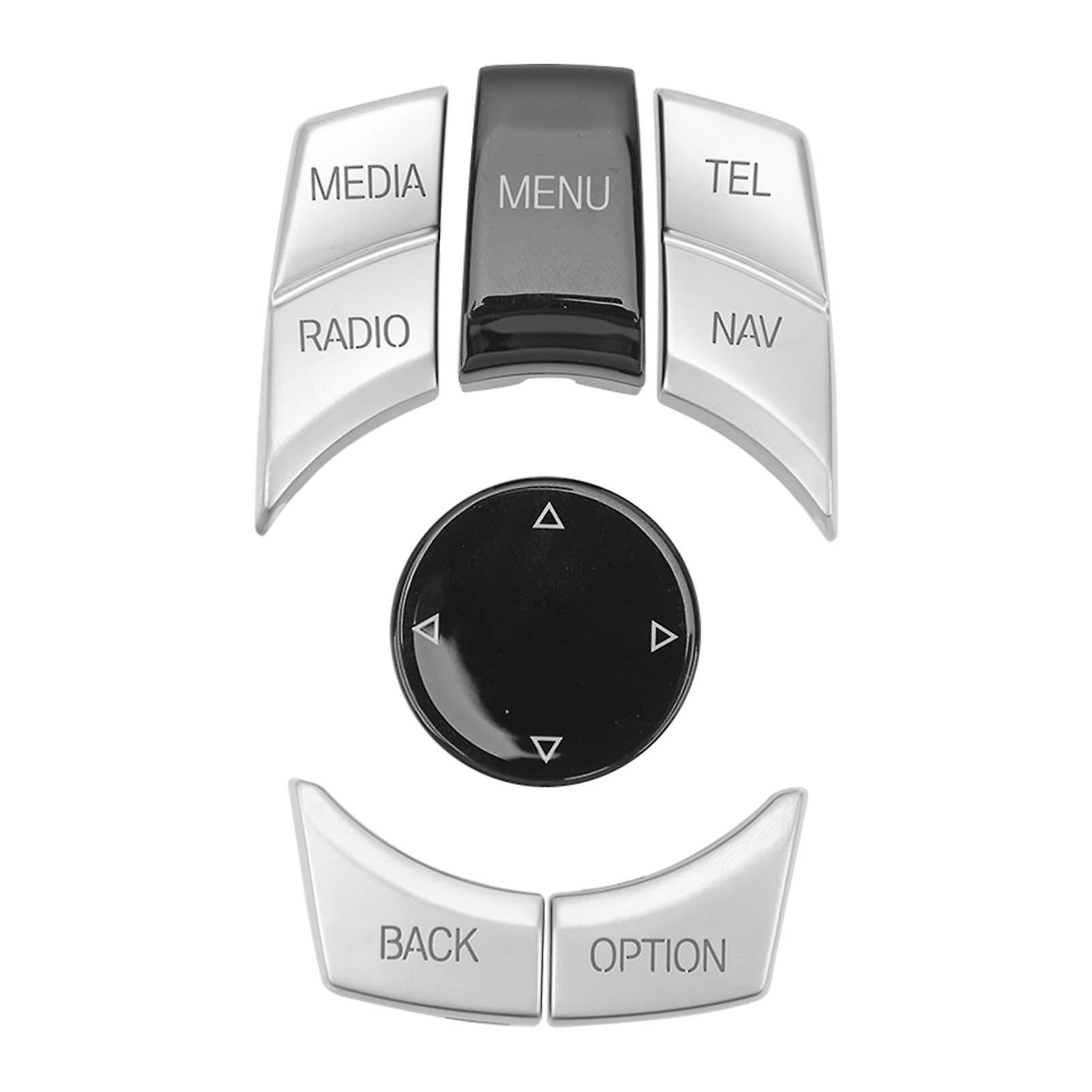 Multimedia Control Button Trim,6PCS Car Multimedia Control Multimedia Control Knob Button Center Multimedia Control Button Exceptional Value