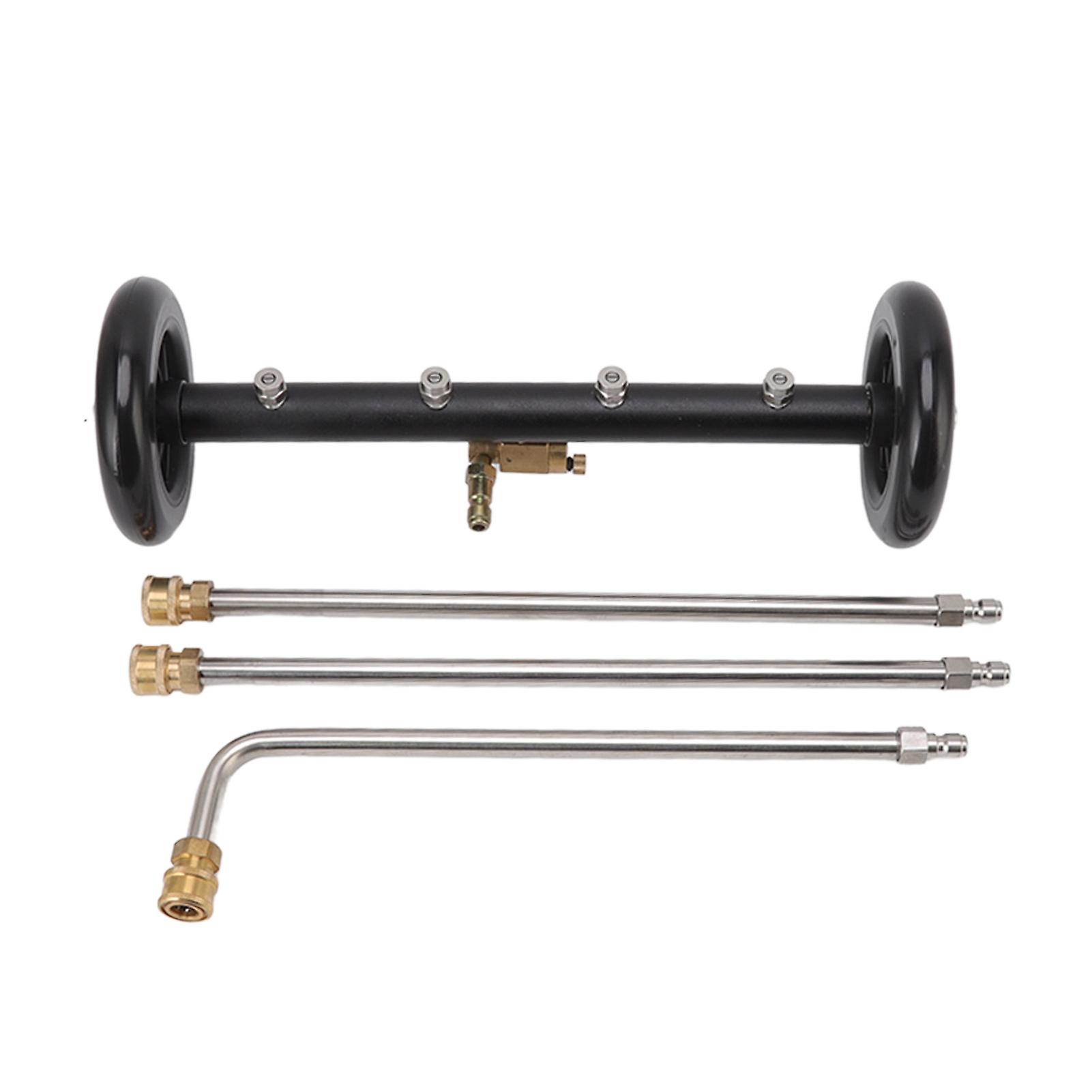 Nettoyeur de dessous de caisse noir de 16 pouces avec interface de 1/4 pouce, nettoyeur de surface pour le nettoyage du châssis de camion