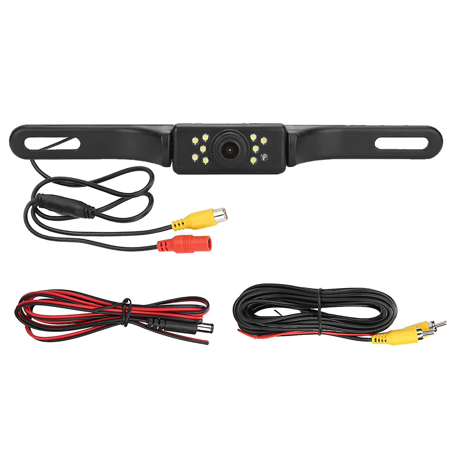 Rear view camera with 9LEDs for car license plate wide angle monitoring
