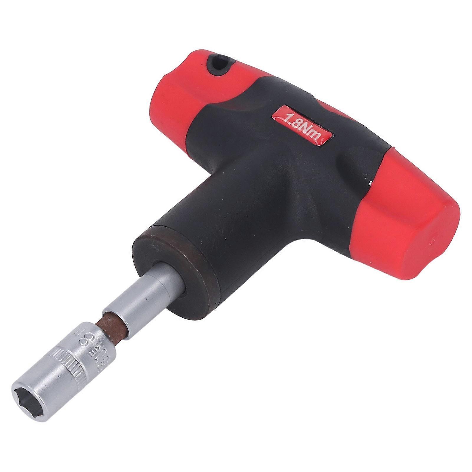 T Handle Wrench Fixed Torsion Chrome Vanadium Steel 1/4in Hex Socket Tool for Repair 1.8Nm 