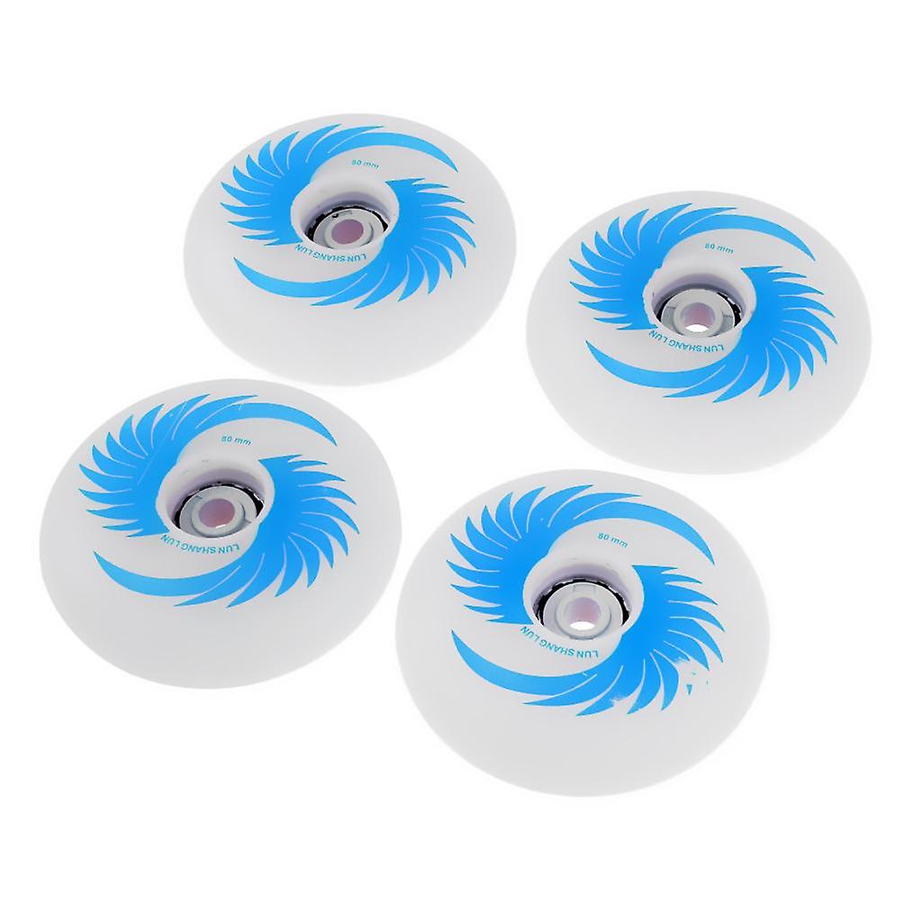 4pcs Pu Magnetische Leuchtschlittschuhe Räder für Roller Inline Skates 72mm Blau