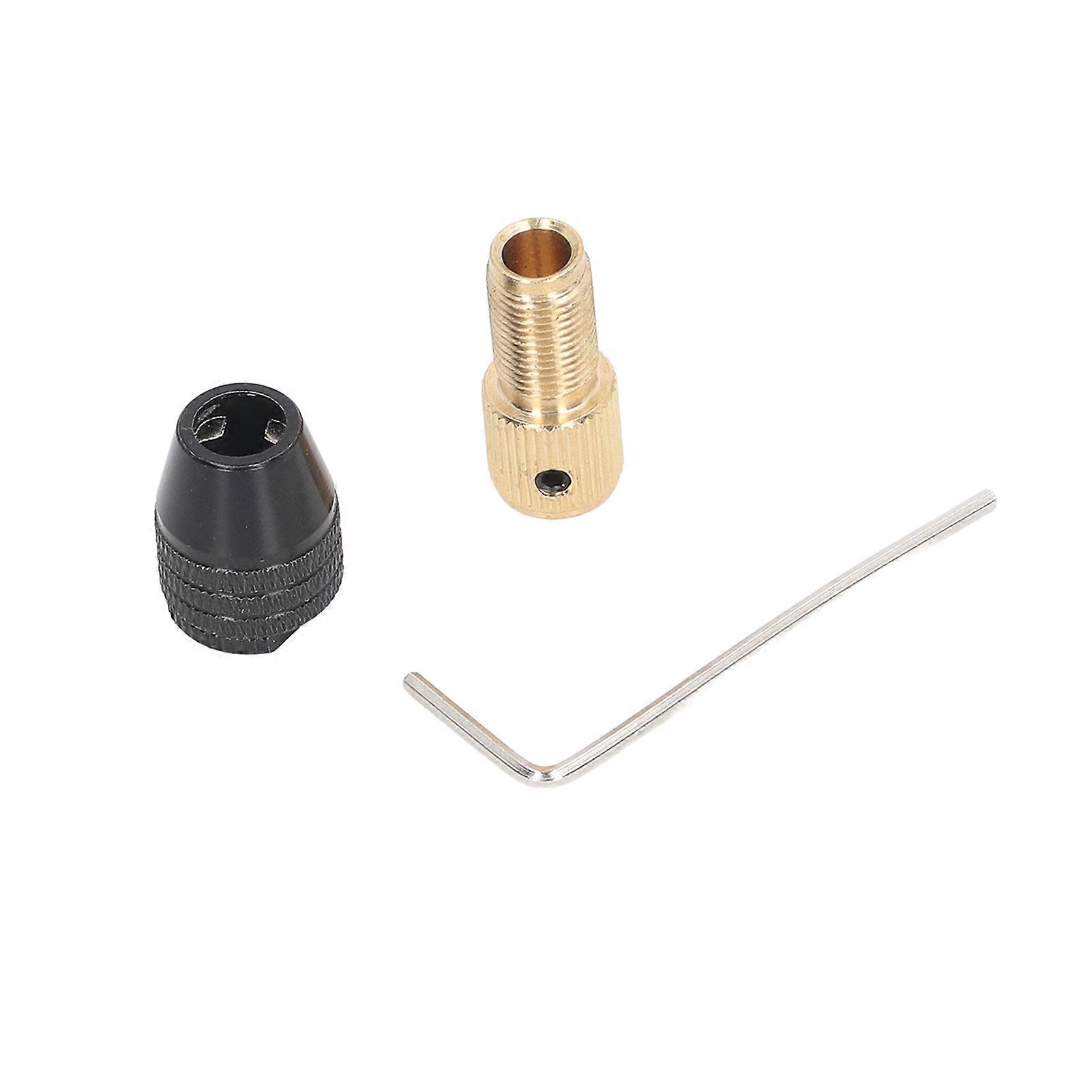 3 Jaw Drill Chuck Rotary Tool Self Tightening Collet Straight Lines Extension Rod Hex Wrench Set 2.0mm Hole 
