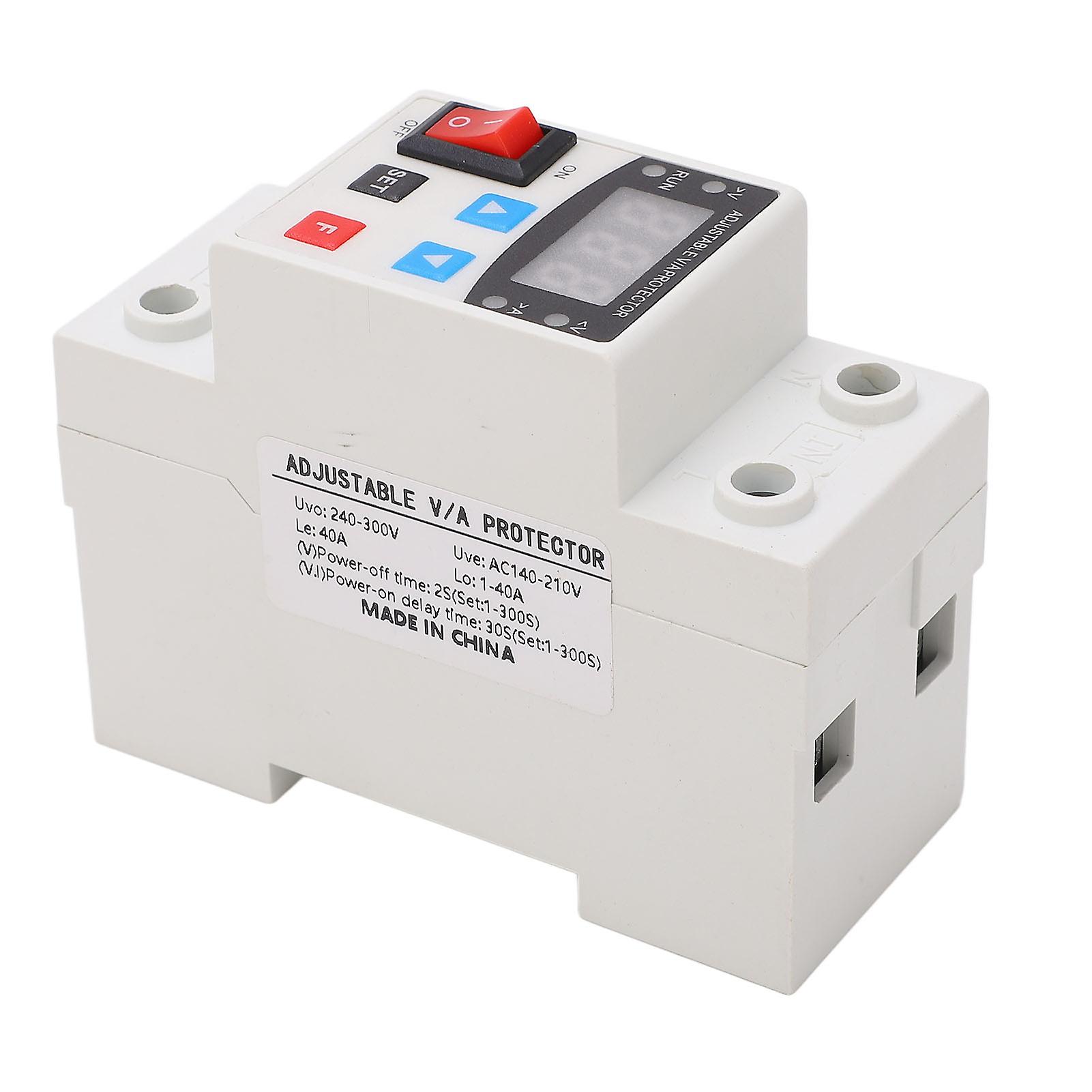 Over Under Voltage Protective Device Adjustable Auto Reset Protector 240V‑300V 40A 