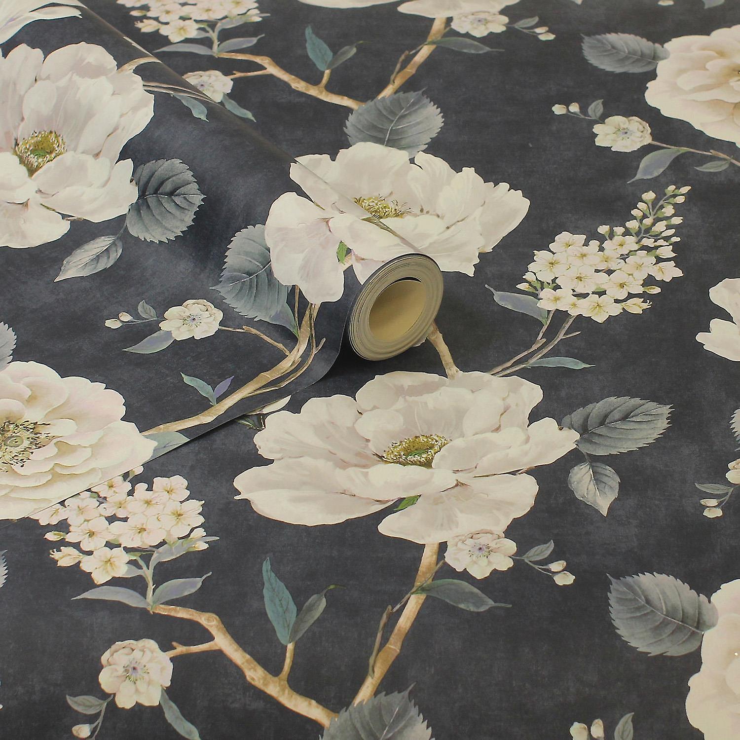 Arthouse Ashley Floral Navy Wallpaper