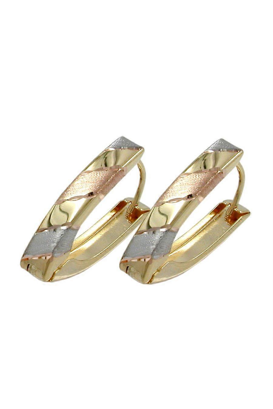 Hoop Earrings 18mm Three Colours 9k Gold - Gl430774