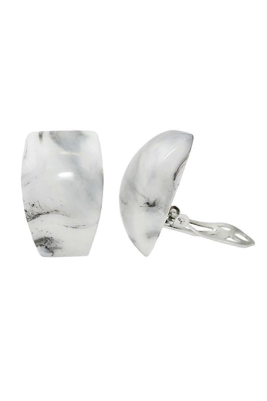 Earring Clip-on Trapezium White-grey - Gl01356