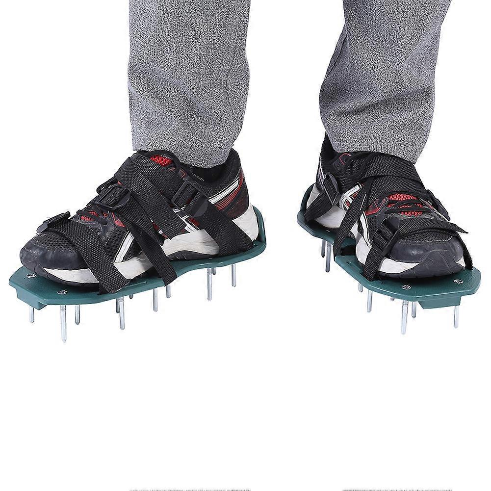 1 Pair Lawn Aerator Sandals, Spiked Shoes for Loosening Soil, Gardening Tool (3 Straps)