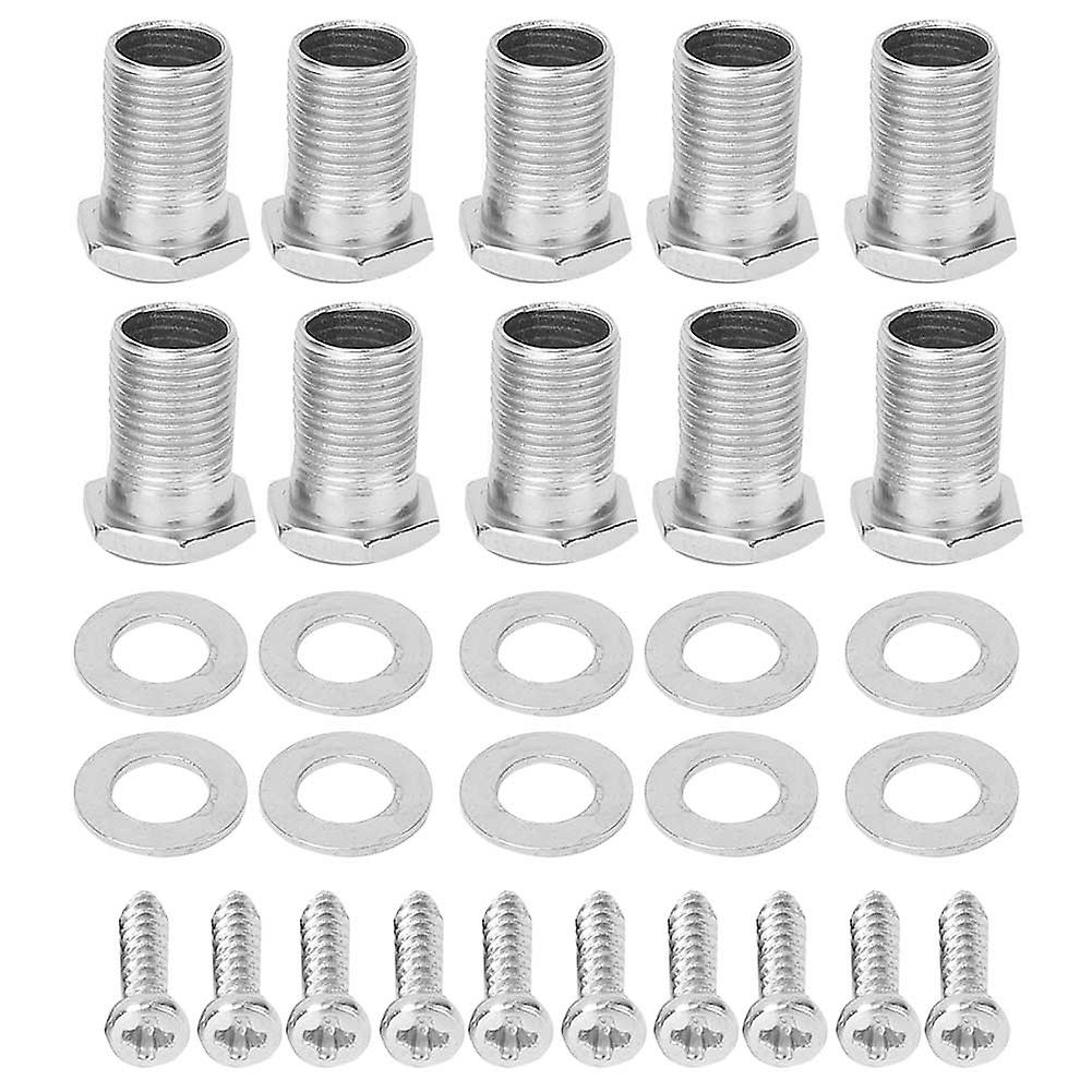 10 Sets Hex Threaded Bushings & Ferrules & Mounting Screws Guitar Accessories