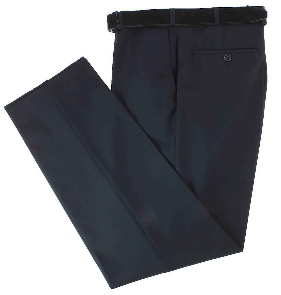 BRUHL Steward Classic Plain Front Wool Mix Trousers - Black