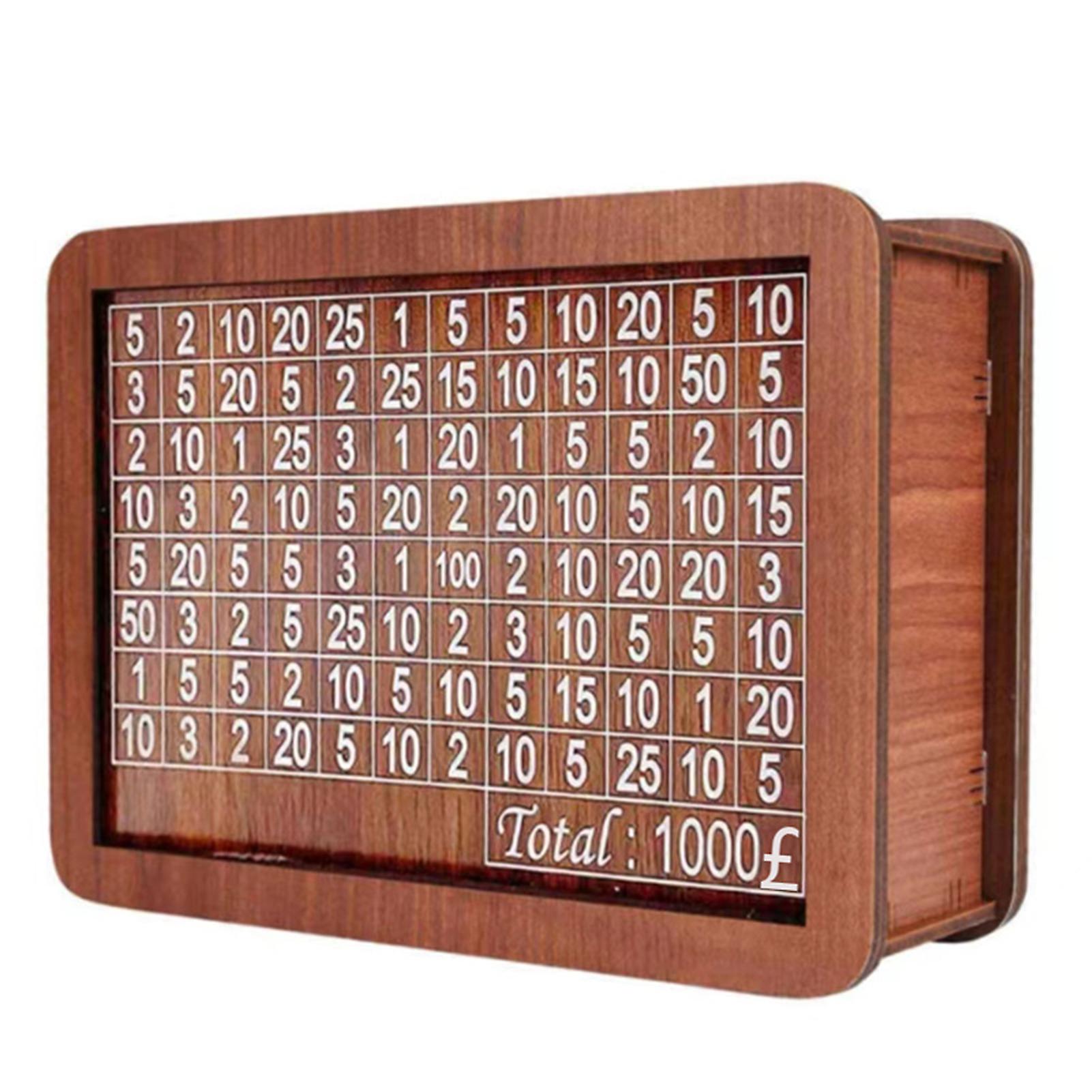 Simple Wooden Piggys Banks with Record Board Desktop Saving Money Container for Boys Girls Kids Adult