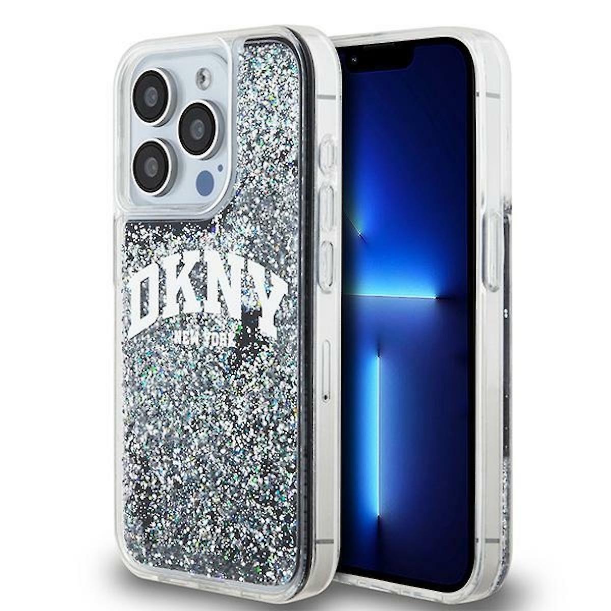 DKNY Liquid Glitter Big Logo Case for Apple iPhone 15 Pro Black / Glitter