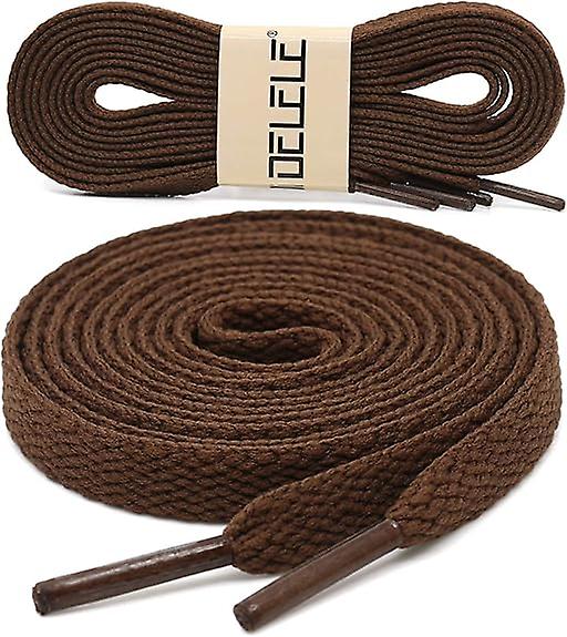 2 أزواج من أربطة الأحذية المسطحة ، مناسبة لأحذية لوح التزلج والأحذية الرياضية ، 23.62 بوصة بني