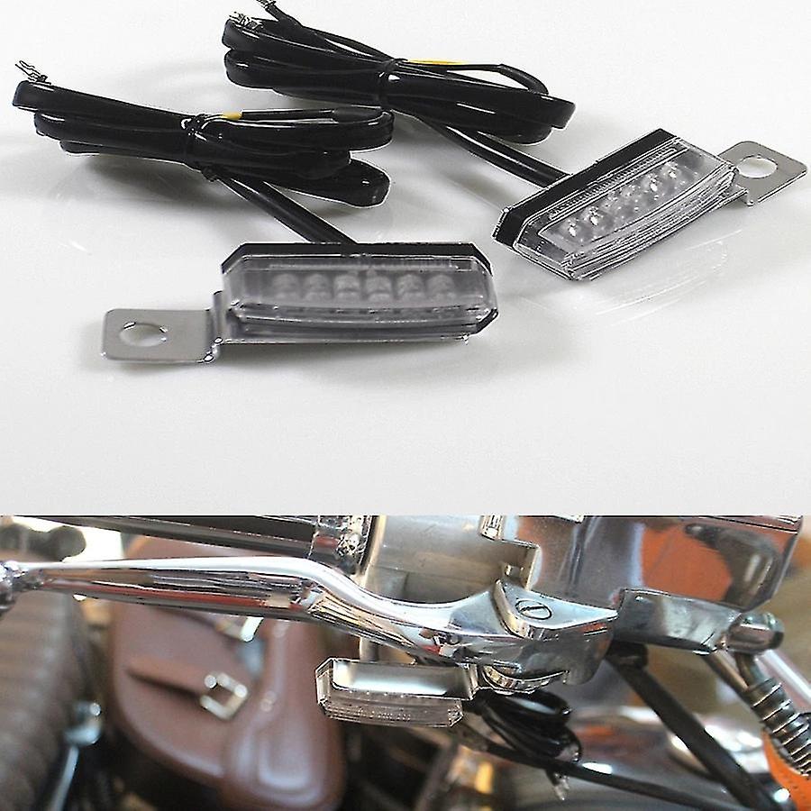 2pcs Universal Led Motorcycle Brake Clutch Lever Light Mini Turn Signal Indicator For Suzuki Cafe Ra