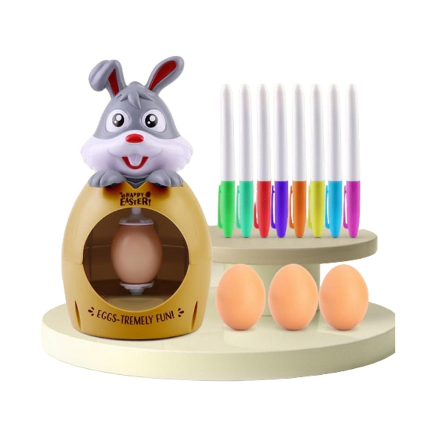 Easter Egg Decorating kit Bunny Spinner Egg Decorating Machine Easter Toy Grey Rabbits