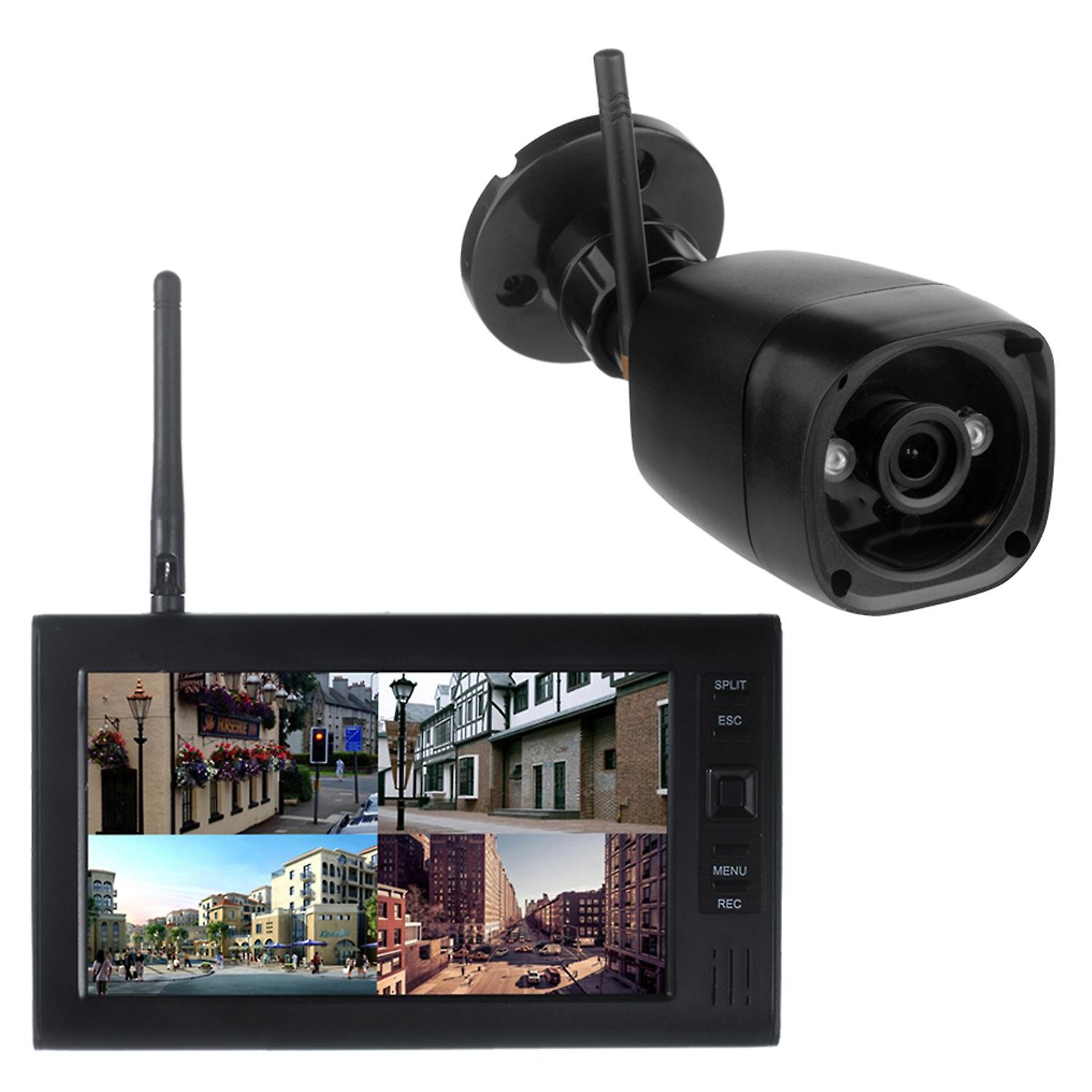 602D11 7-inch Four-screen Wireless Monitor with 1 WiFi Security Night Vision Camera, EU Plug