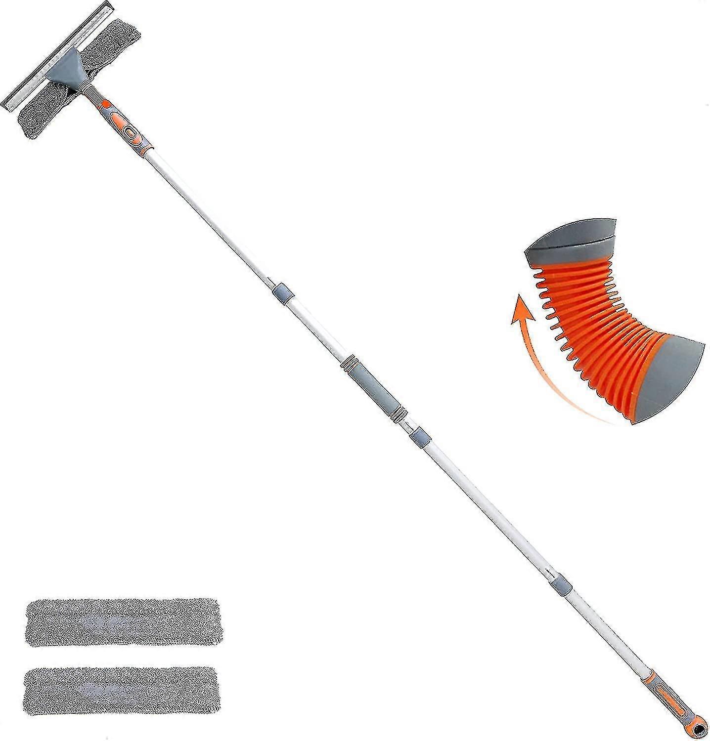 Professional 2-in-1 Window Squeegee Cleaner - Shower Squeegee with Extension Pole