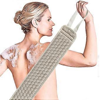 Estropajo exfoliante para la espalda y juego de almohadillas de esponja exfoliante para la ducha, el limpiador de ducha para baño (32,5 pulgadas de largo, 3,5 pulgadas de ancho)