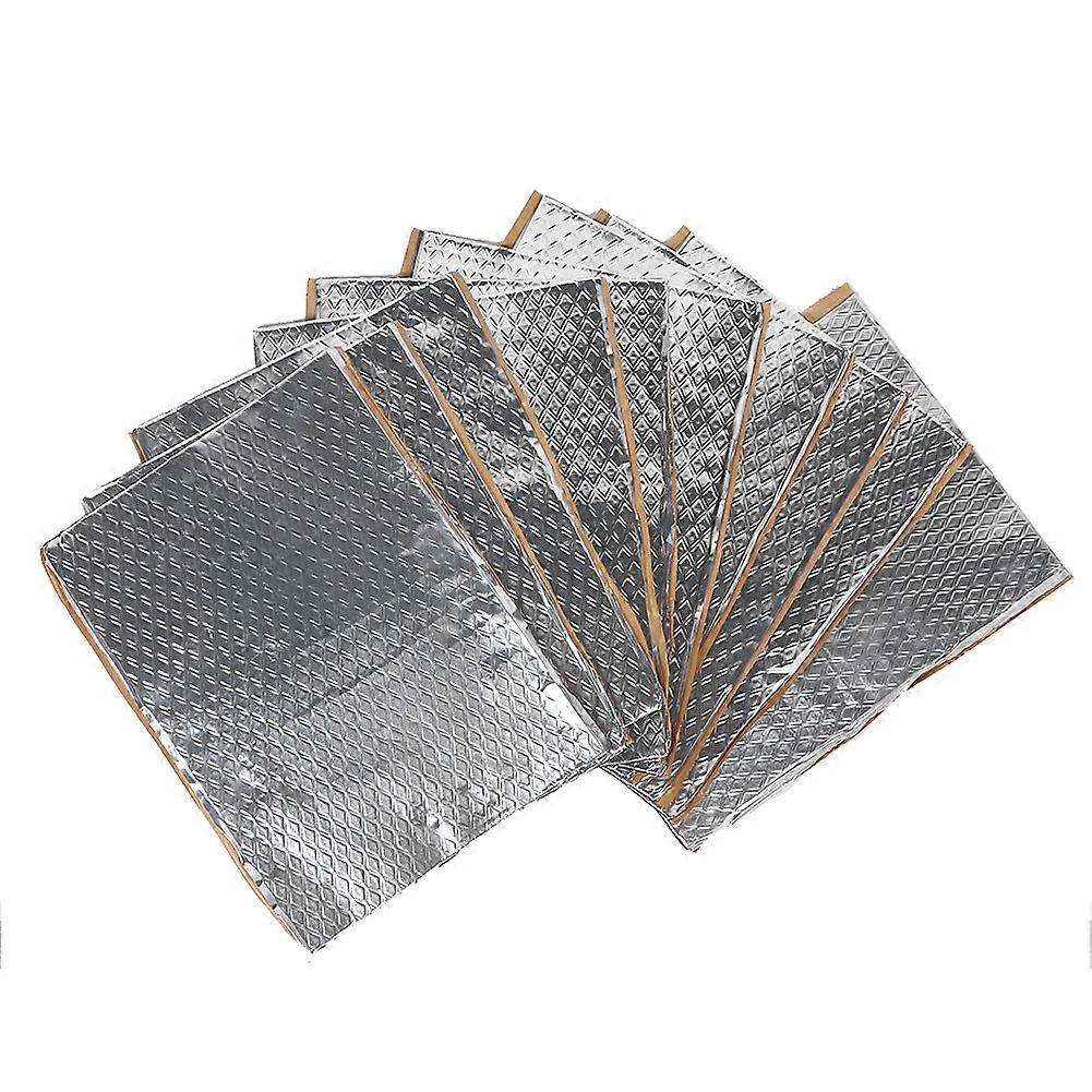 10Pcs Car Sound Deadening Mat Insulation Board Vibration Damping Shockproof Pad 400 x 300mm E2U511
