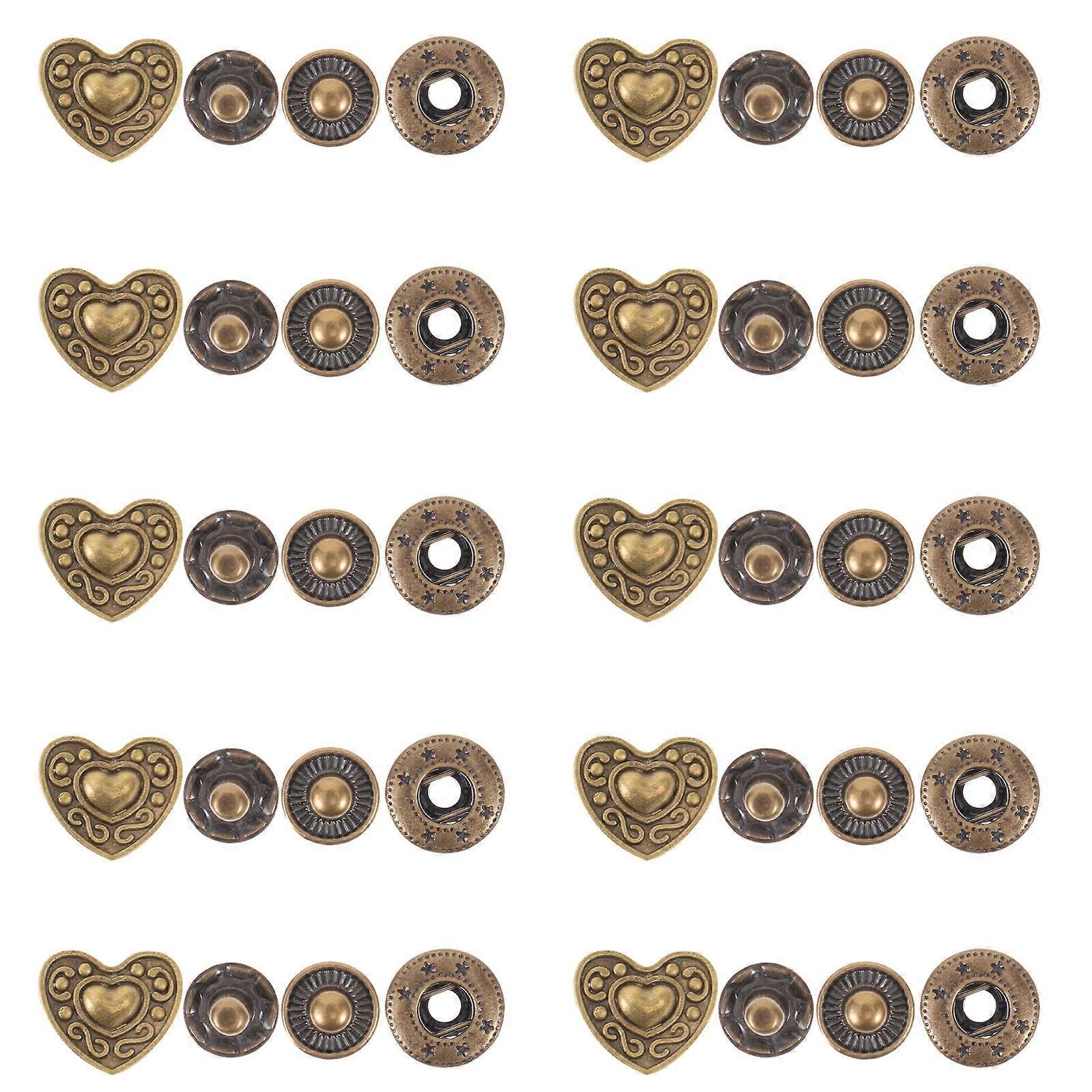10 Sets Multi-function Metal Snaps Household Snap Buttons Convenient Snap Fasteners