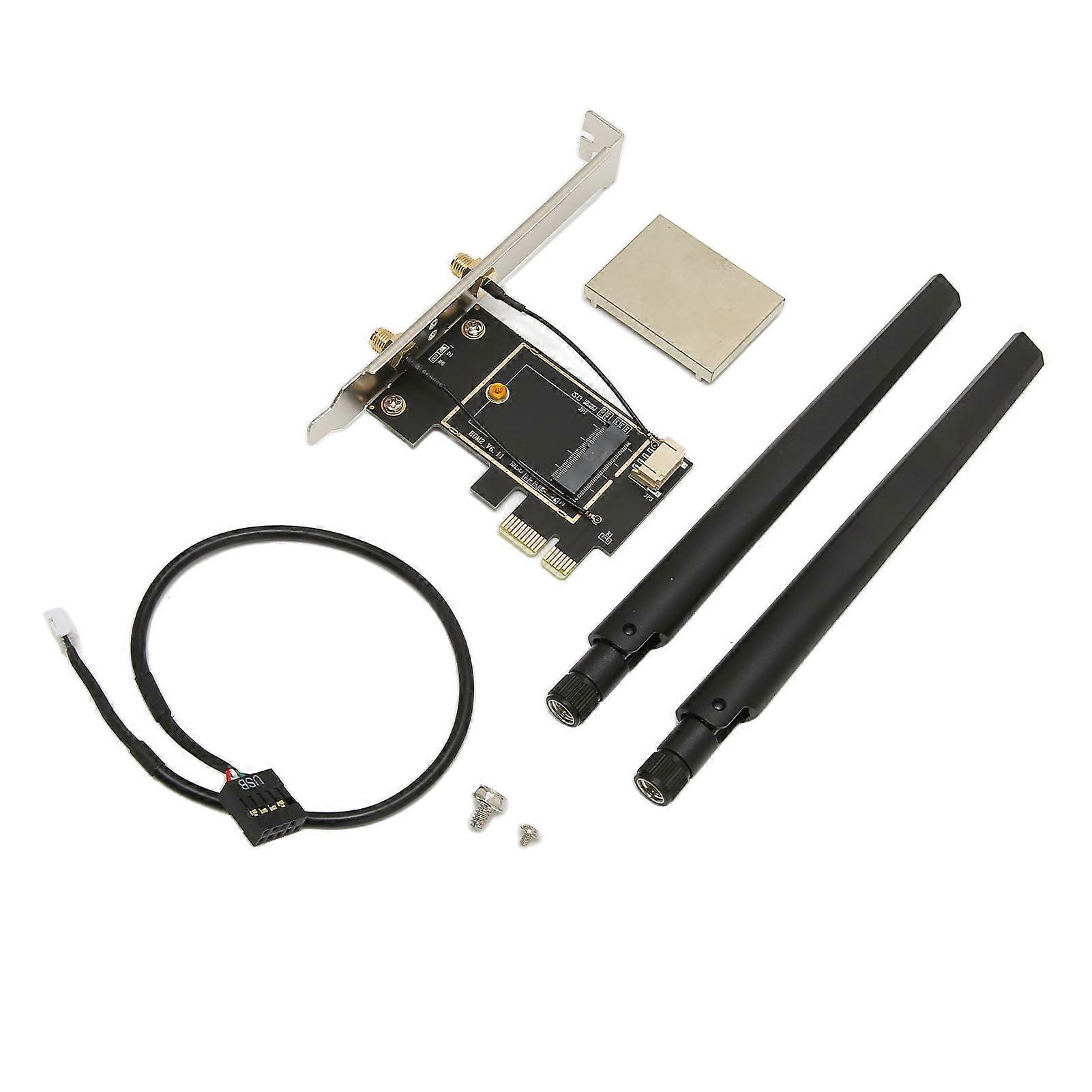 NGFF M.2 to PCIE Adapter Card Plug and Play NGFF to PCIE Wireless Network Adapter Card with Cover Antenna Elite Model Cover Antenna