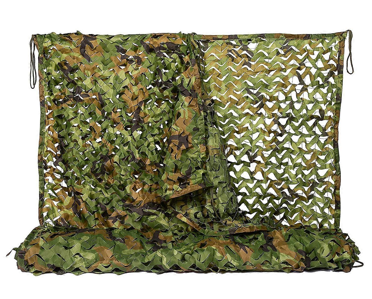 PIAO Woodland Camo Netting Camouflage Net for Camping Hunting Shooting Military Sunscreen Nets - 3.25ft x 6.5ft (1m x 2m)