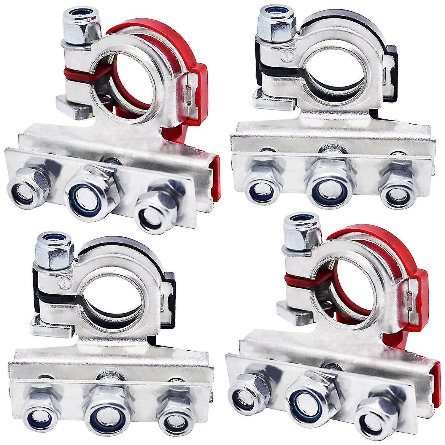 4pcs Car Battery Terminals Galvanized Copper Battery Terminals Positive Negative