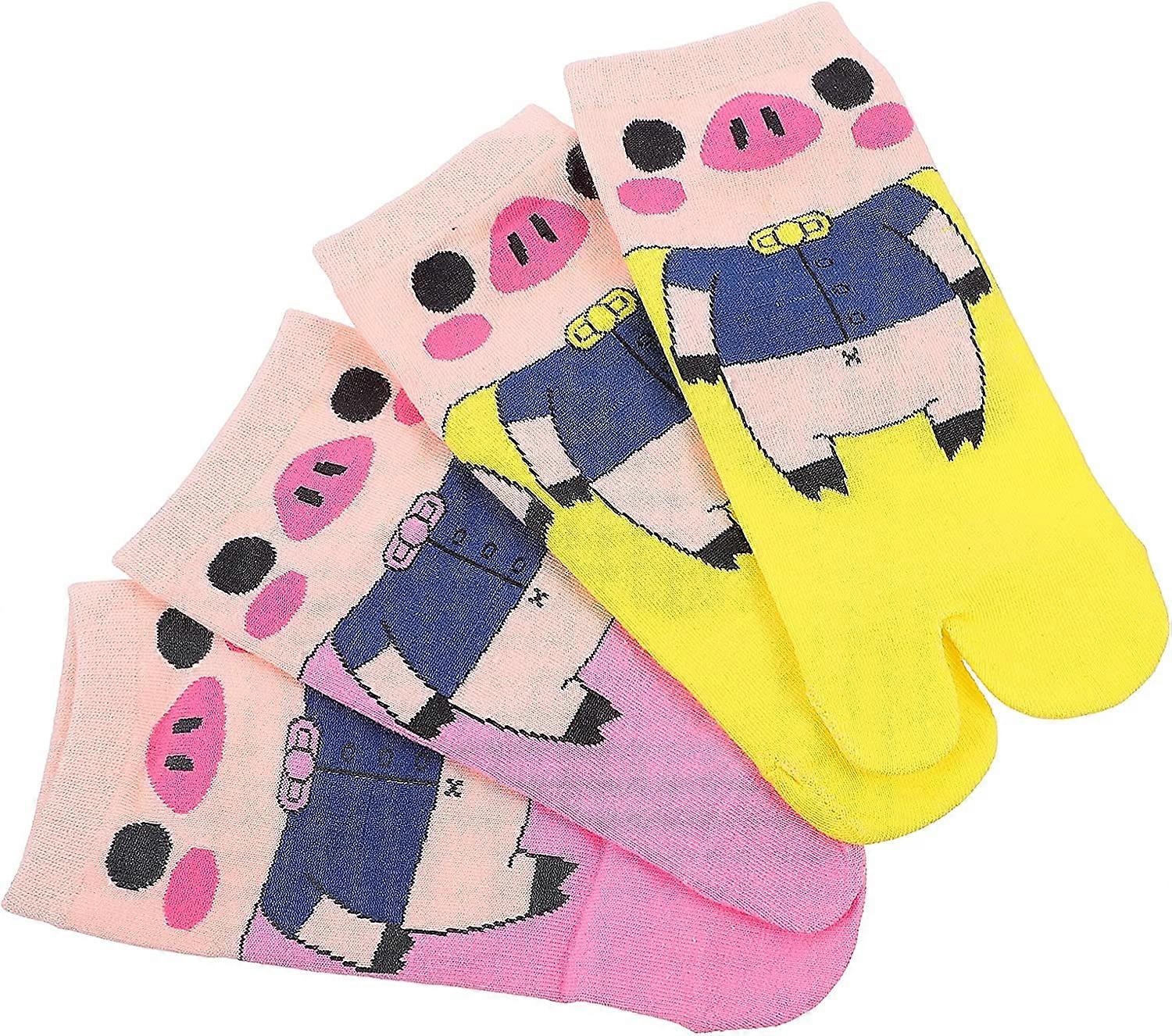 2 Pairs Chicks Two Athletic Pig Clog Large Ankle Two Patterns Girls SocksWhite,grey