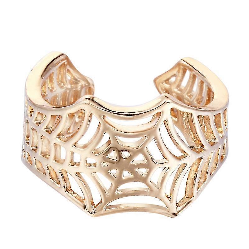 Sophisticated Golden Silver Ring Spider Web Shaped Ring Couple Anniversary Ring